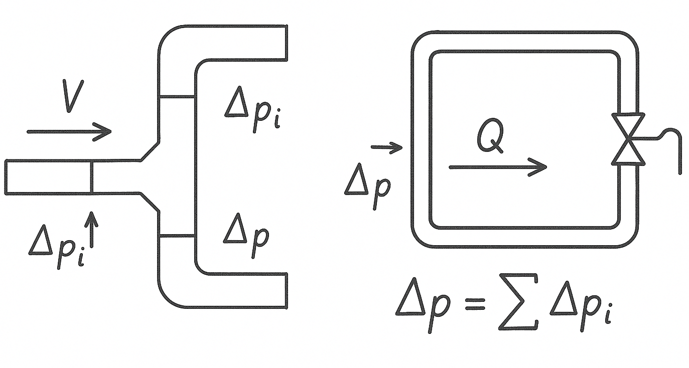 Linear Duct/Pipe Network Calculation